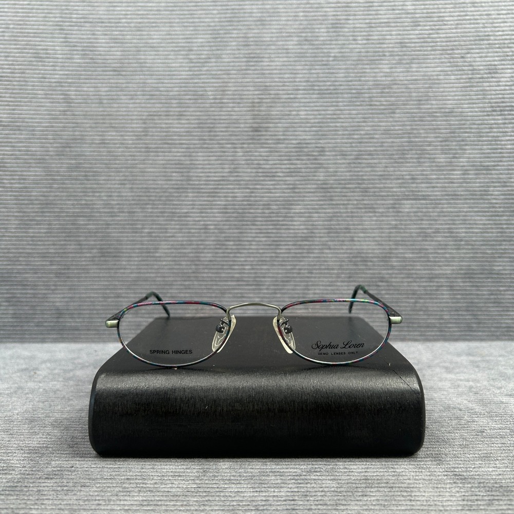 Sophia Loren M 52 Zyloware Multicolor Oval Y2k Eyeglass Frames 085 Spring Hinge